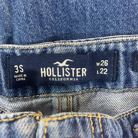 Hollister Ultra High-Rise Culotte Jeans Women Size 3 26 x 22 Blue Denim Wide Leg - Picture 9 of 11